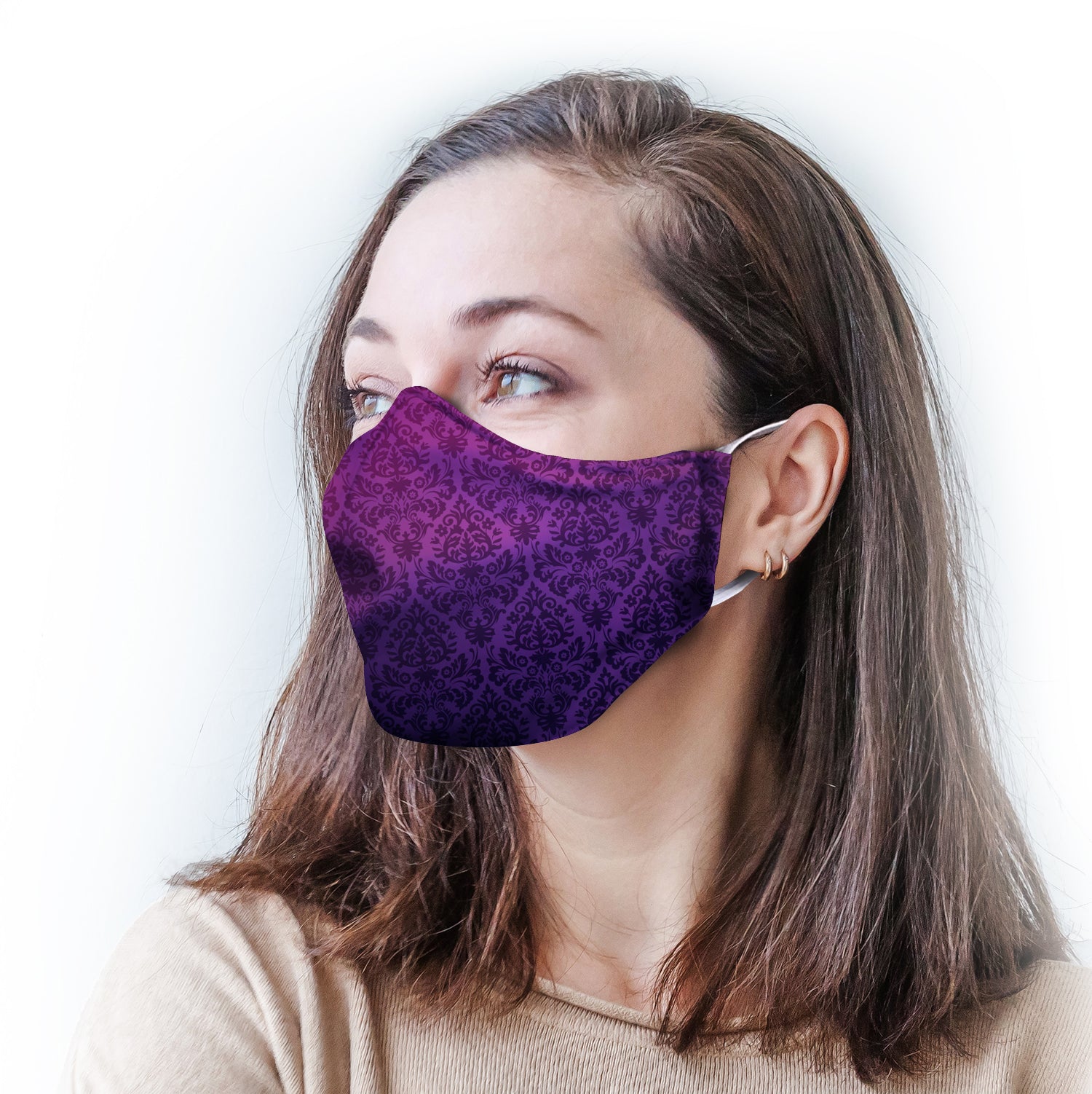 purple face mask