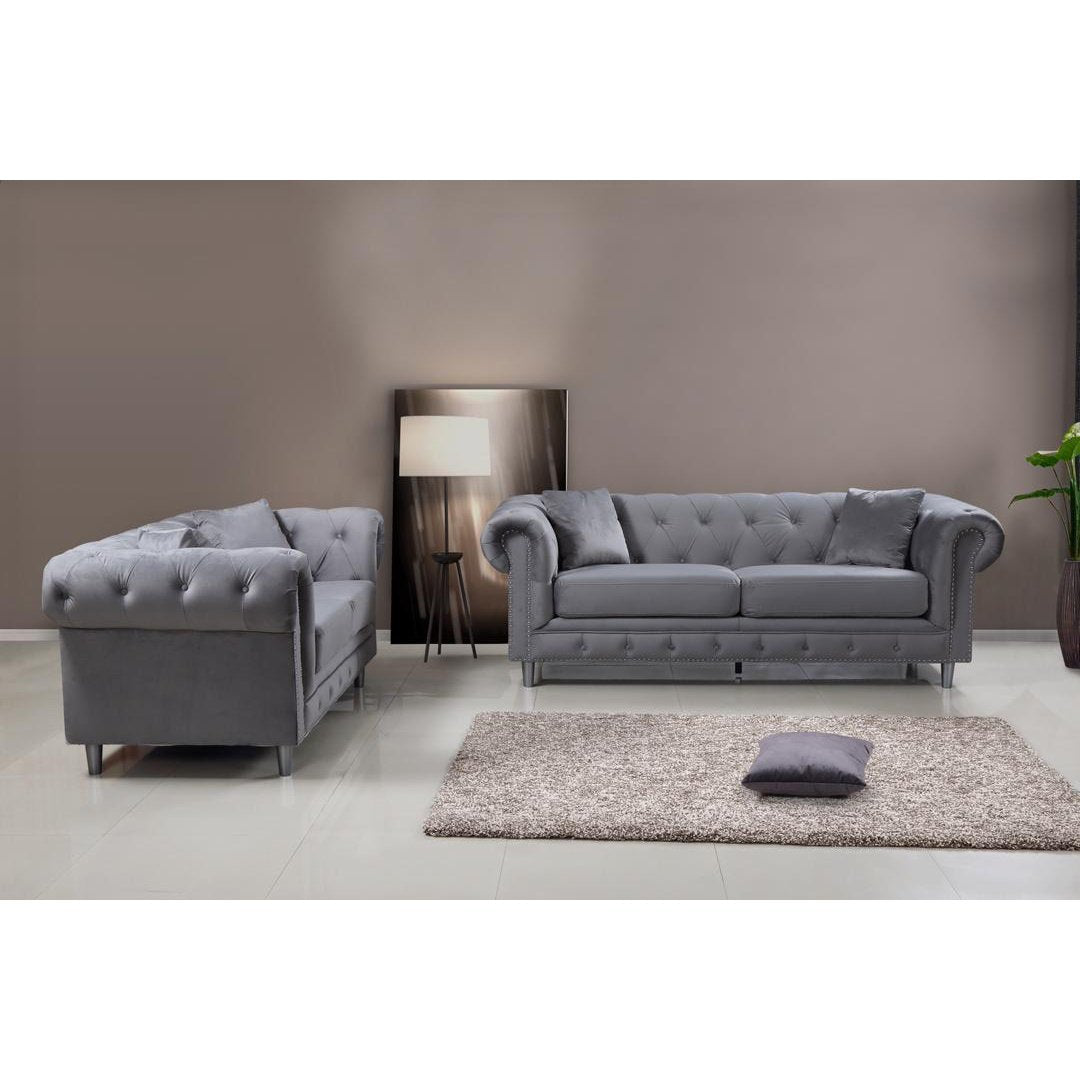 Kensington 3 2 Seater Sofa Set Silver