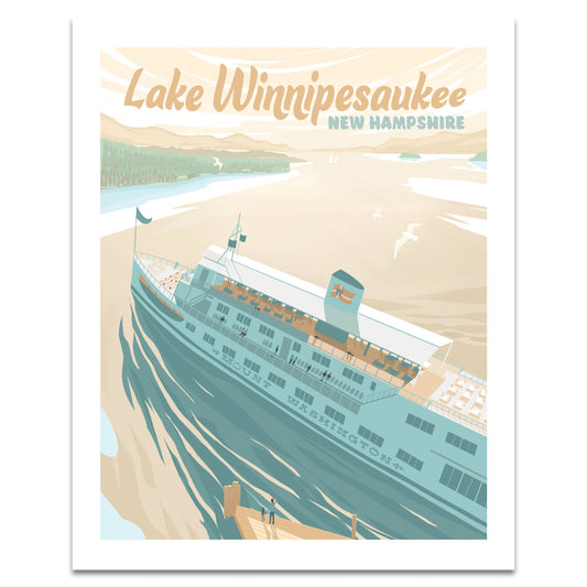 Lake Winnipesaukee, New Hampshire - Lake Essentials - Lake Depth - Lantern Press Artwork (12x18 Art Print, Wall Decor Travel Poster), Size: 12 x 18