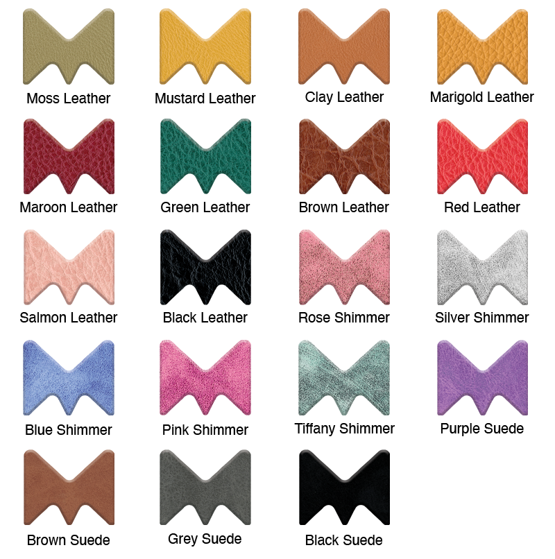 Material Swatches for each Leather style Mi-Pod Device