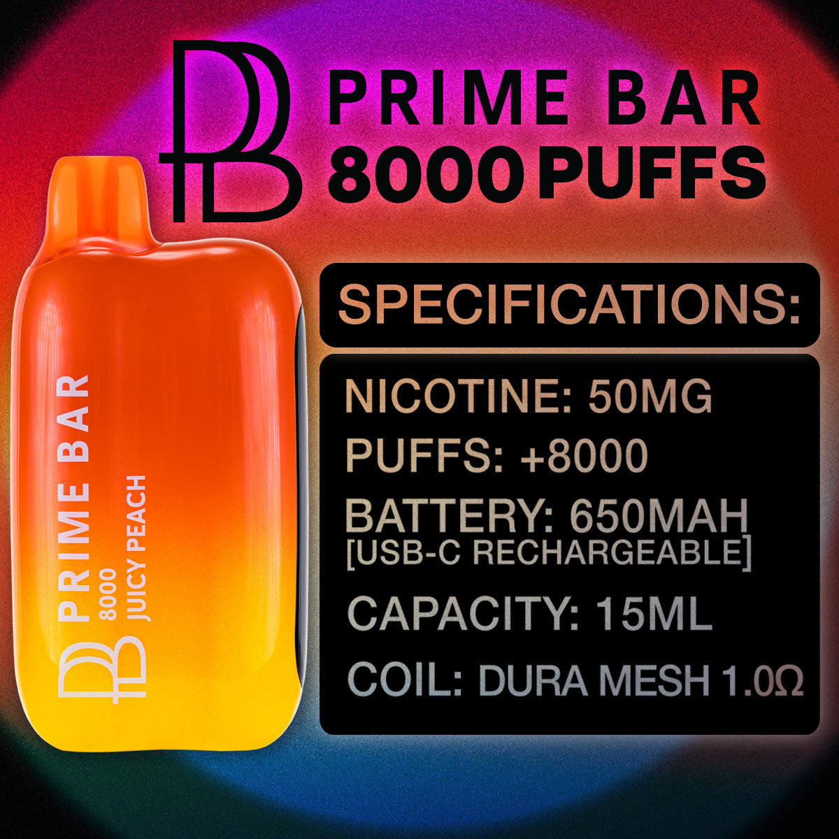 Prime Bar 8000 Specs