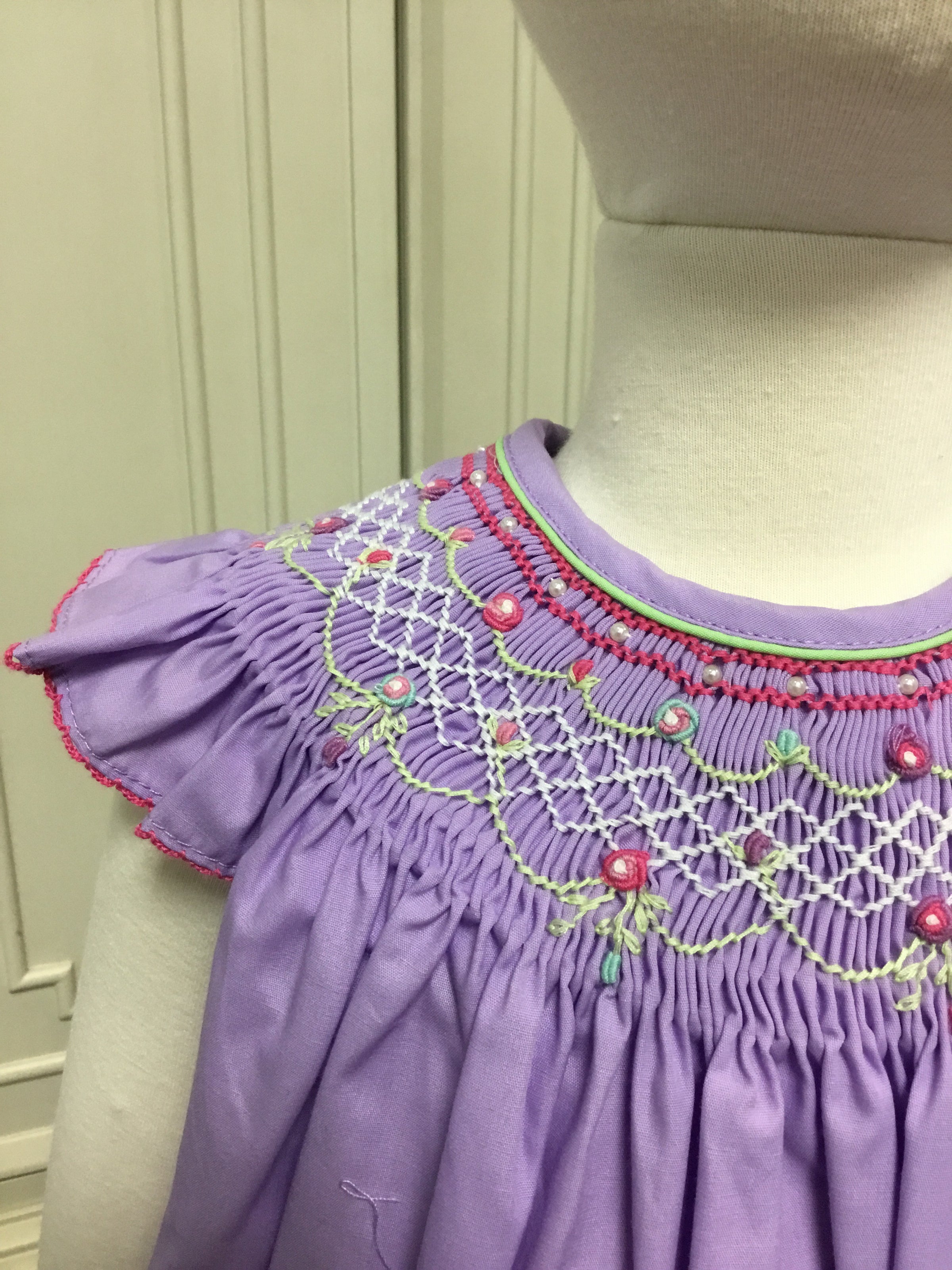 purple smocked dress