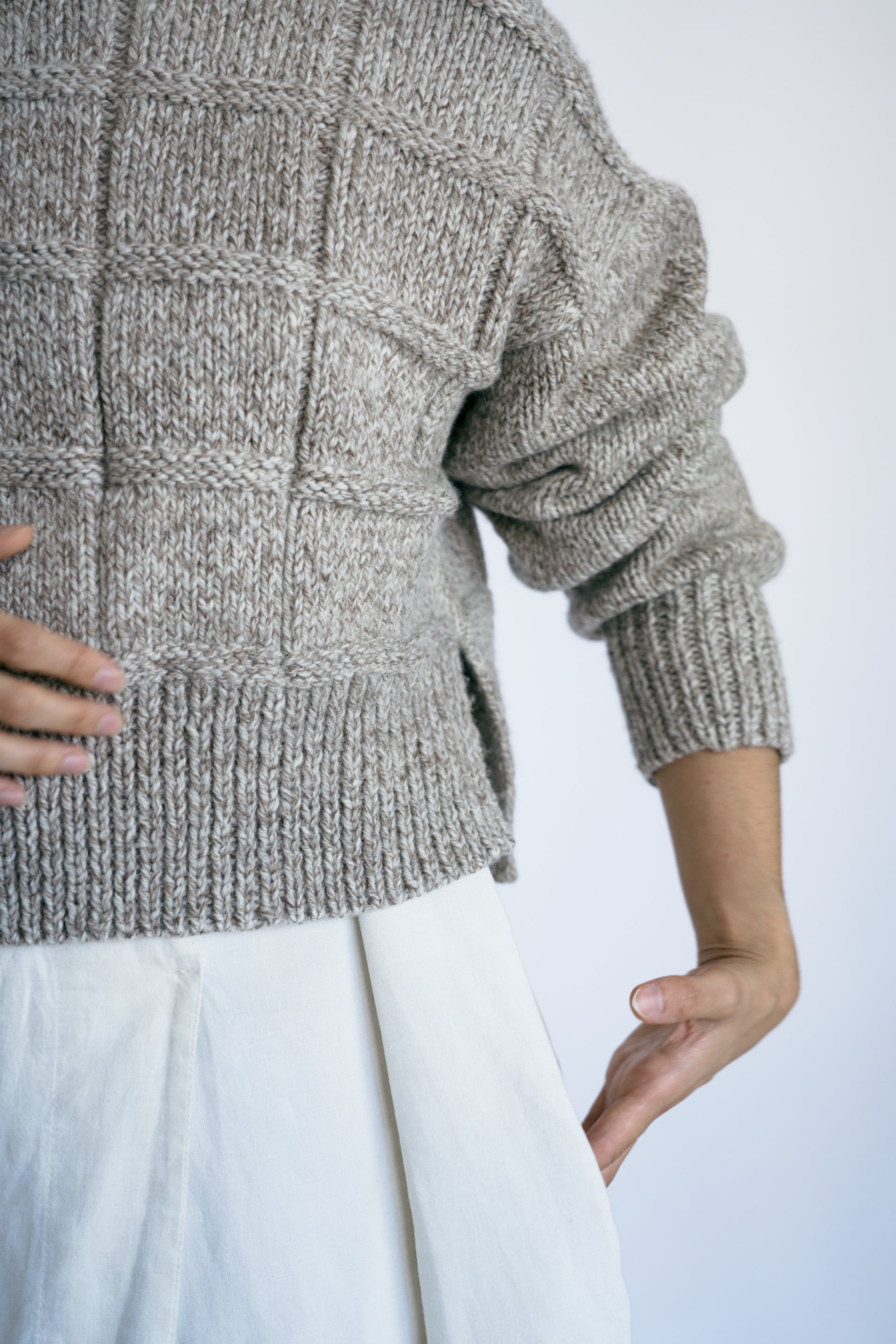 hand knitted wool jumper Tala - Stone - ound