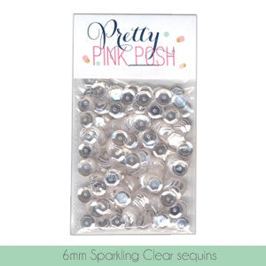 Sequins Sparkling Clear  6mm