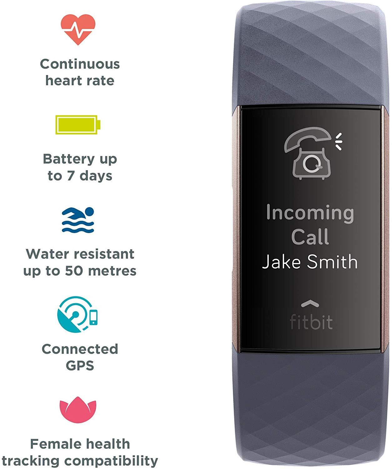 connected gps is running fitbit charge 3