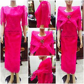 pink filipiniana dress