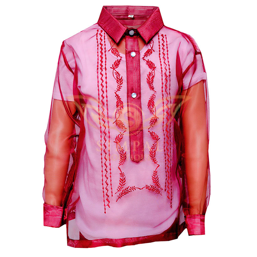 Colored Barong Tagalog Kids - Maroon up to 30% discount in Dubai, UAE ...