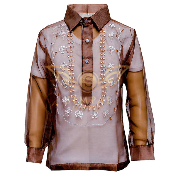 Colored Barong Tagalog Kids - Brown up to 30% discount in Dubai, UAE ...