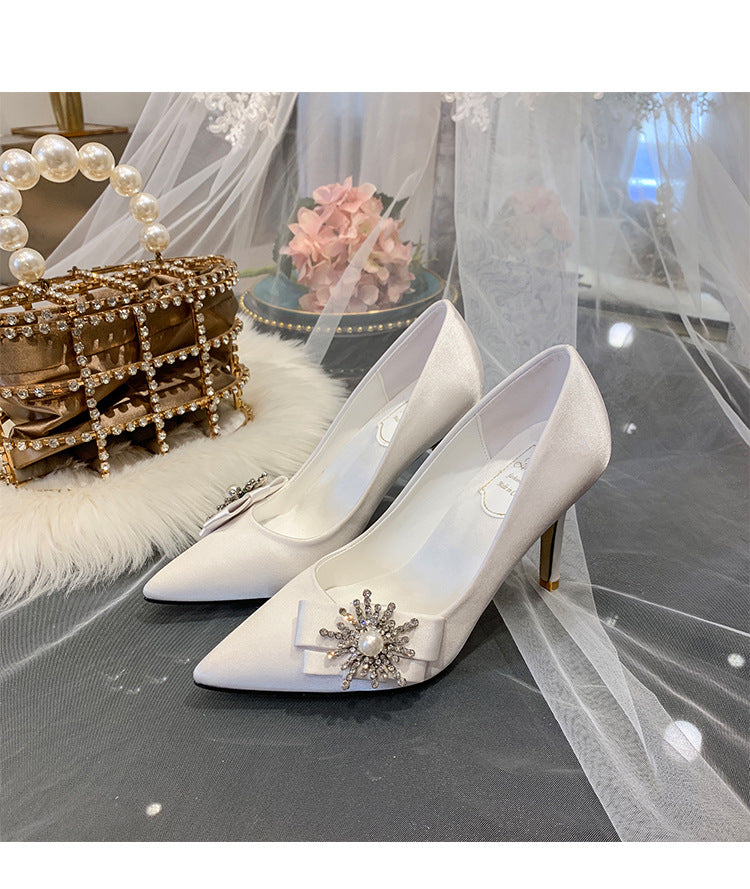 [In Store] High Heels Stiletto Crystal Wedding Shoes - Simpal Boutique