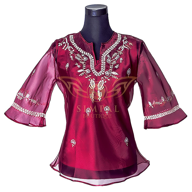 Ladies Barong  Maroon  up to 30 discount available now in 