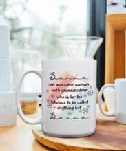Load image into Gallery viewer, Banma An Awesome Woman With Grandchildren Who Is Far Too Fabulous To Be Called Anything But Banma – Coffee Lovers Gifts with Funny, Inspirational Quotes – Best Ideas for Christmas, Birthdays, Anniversaries – 12oz Medium-Dark Beans