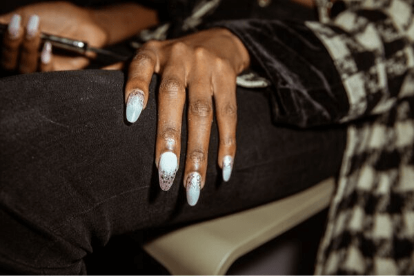 Bluesky Gel Polish - Glitter Nail Art Design for London Fashion Week