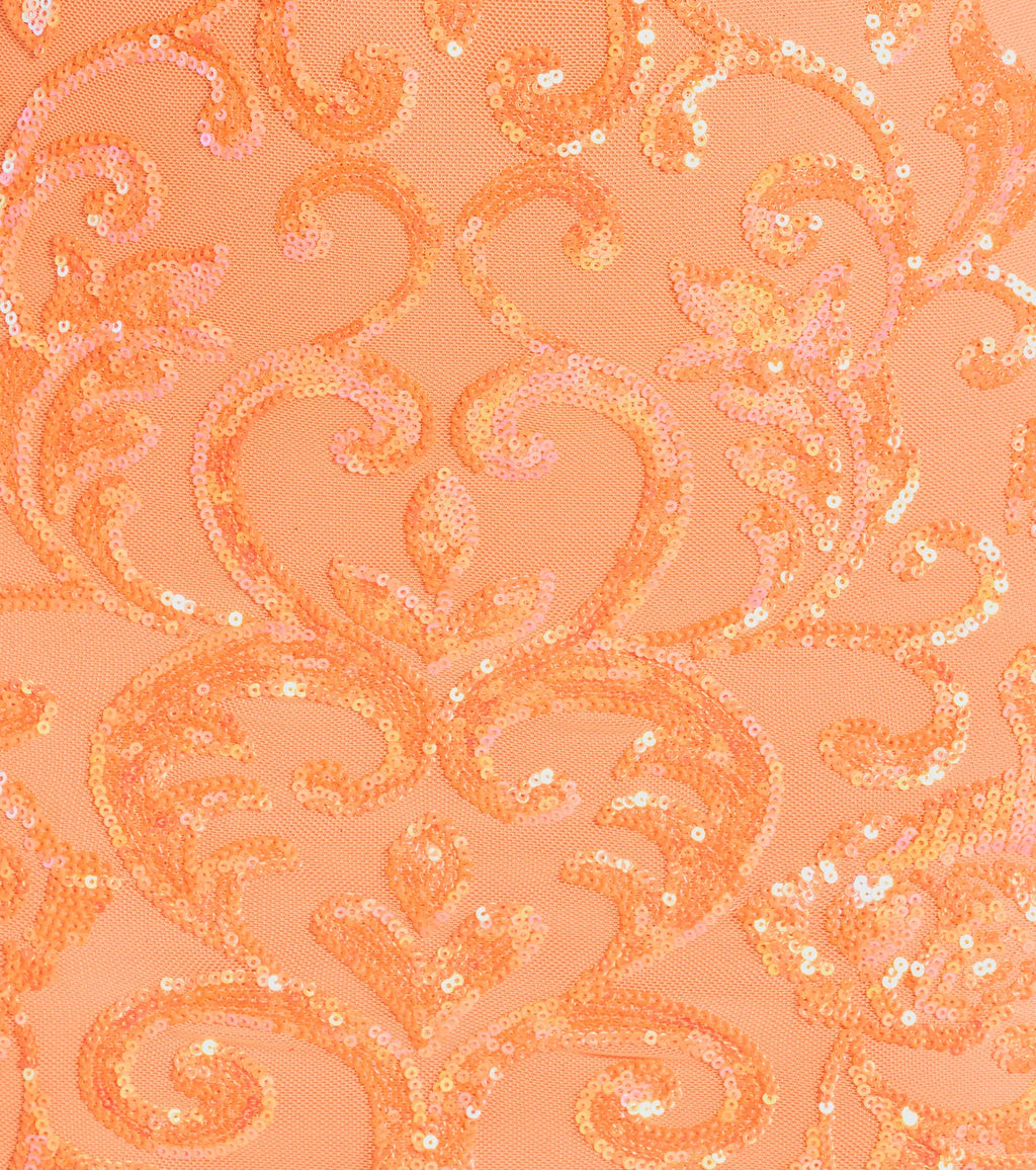 Alex lace-up and sequin mini dress Neon Orange