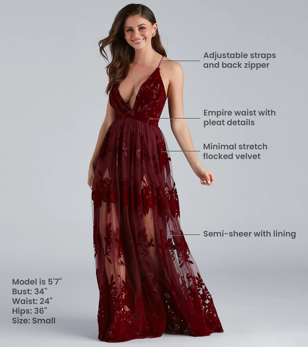 Morgan flocked velvet formal dress Black Burgundy Hunter Ivory Red Light Blue Red-1 Ivory-2 Turquoise Mauve Blue