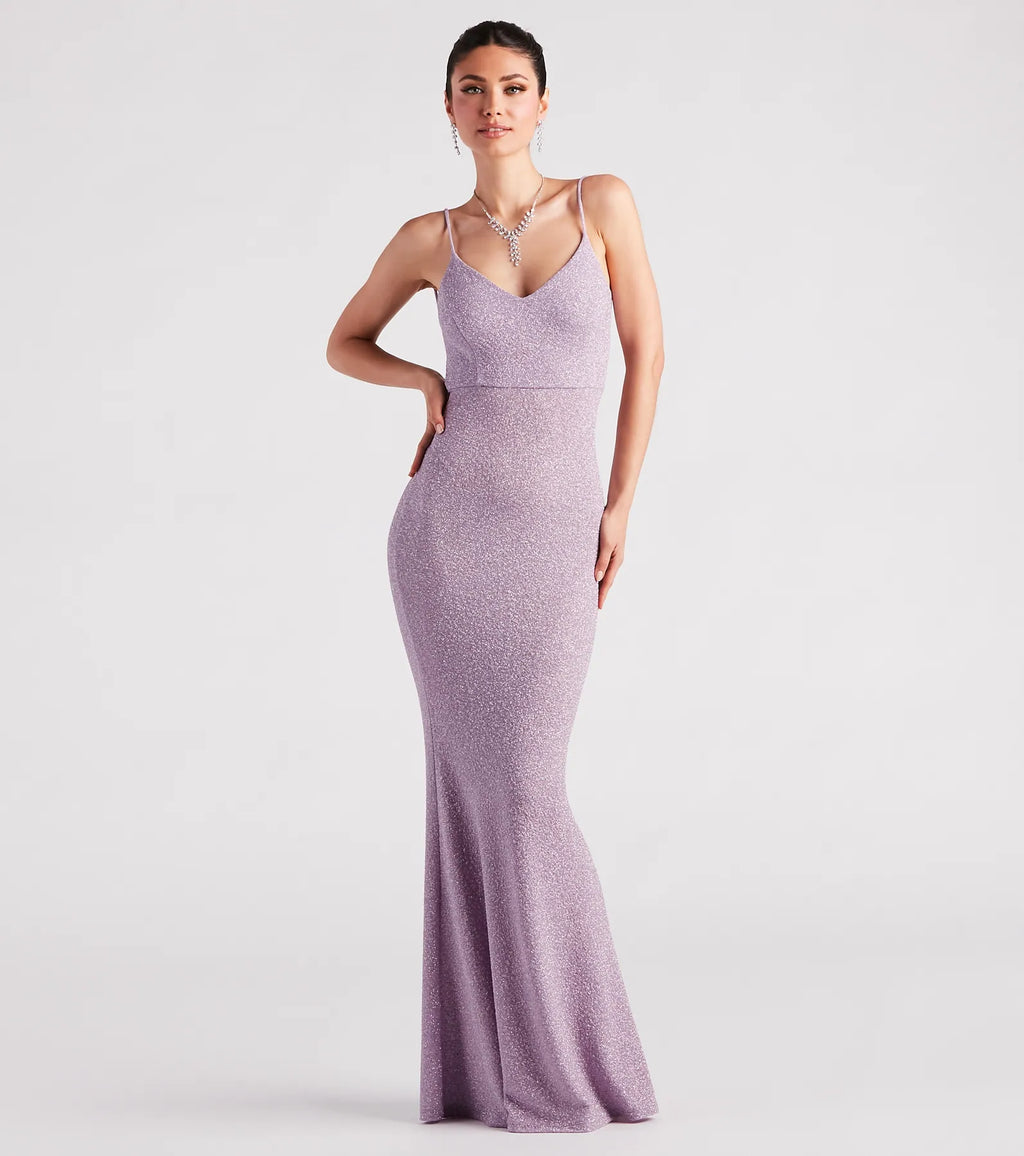 Irene Backless Sequined Formal Mermaid Dress Lavender Hunter Wine Brown Plum Hunter-2