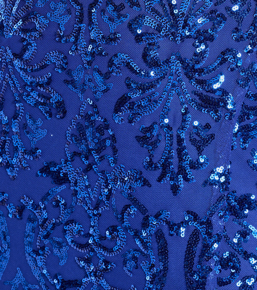 Kailani Sequin Slit Formal Mermaid Dress Royal Light Blue