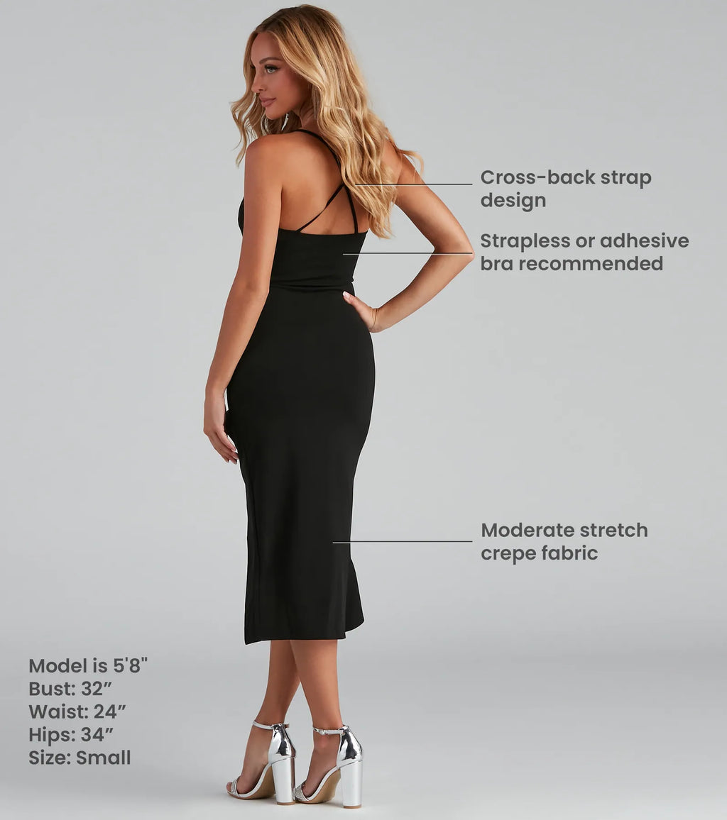 Add a Touch of Style - Ruffle Midi Dress Black Ivory Hunter Mauve-3 Blue Navy Mauve Mocha