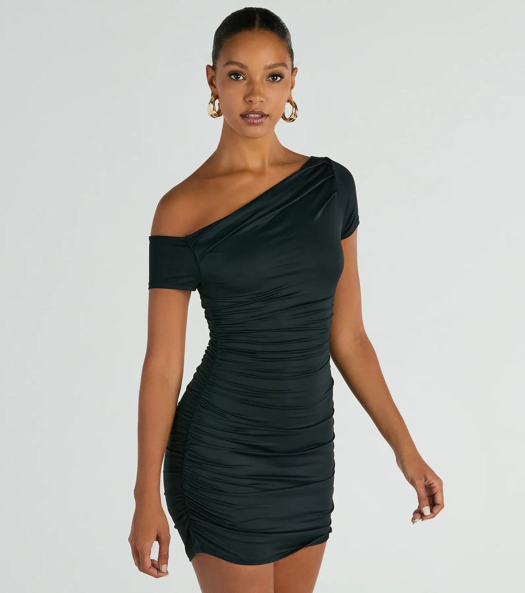 Love The Feeling Short Sleeve Bodycon Mini Dress Black Light Blue