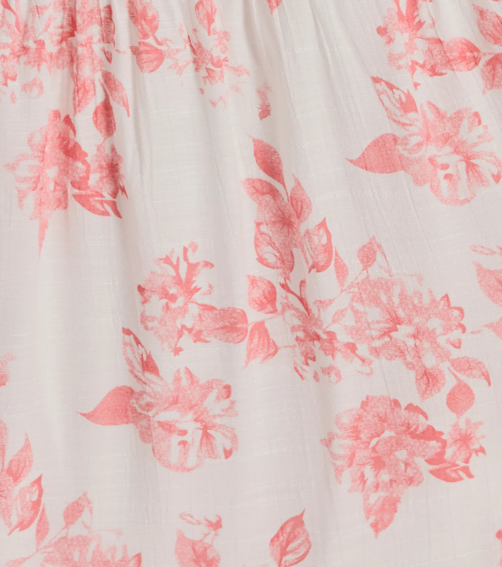 Charming Vibe flowy floral woven maxi dress with tie back White White-2