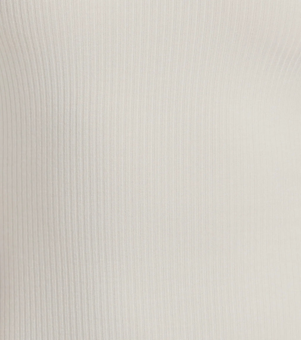 Done In One Rib Knit Bodycon Midi Dress White Black