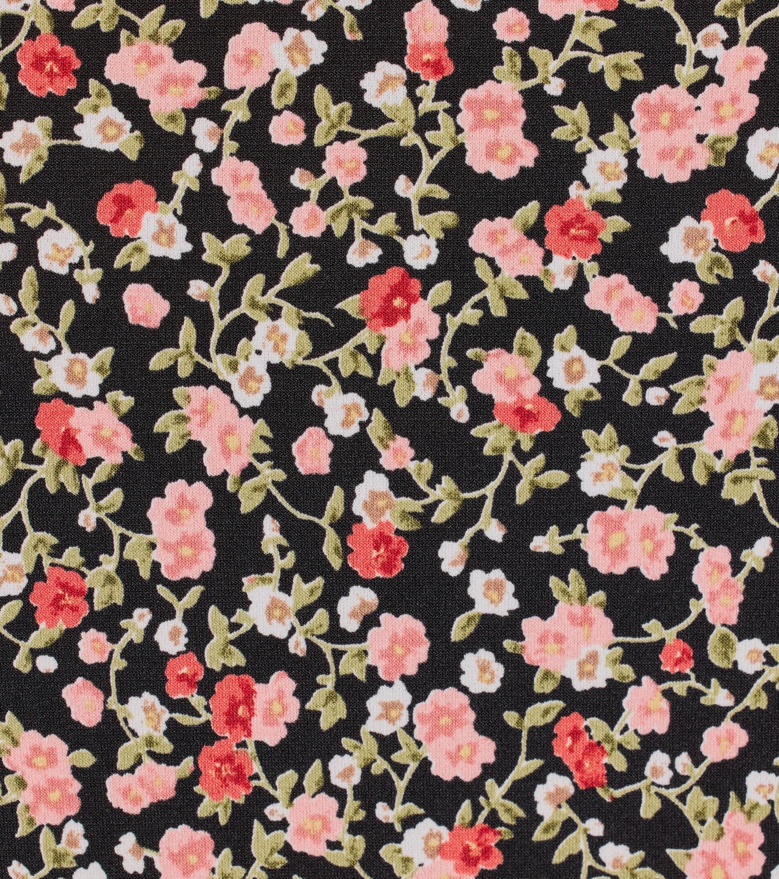 Sweet Flair High Slit Ditsy Floral Knit Midi Dress