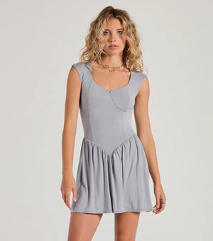 Flattering Look A-Line Ruffled Mini Dress - Windsor