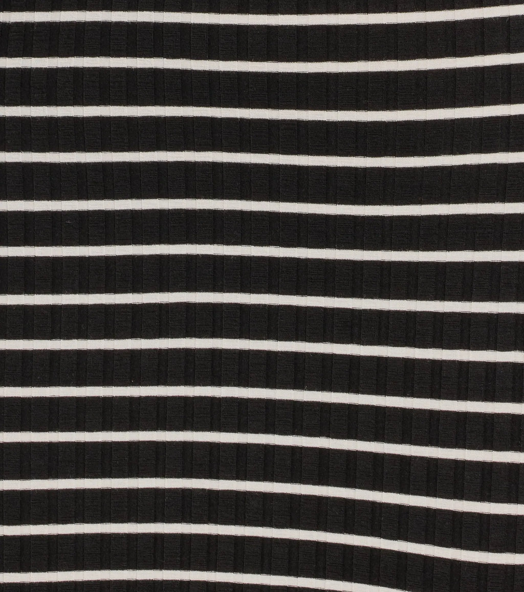 Effortless Fashion Striped Slit Maxi Dress Black