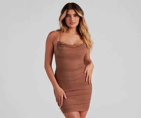 Friday Feels short knit dress Mocha Black