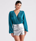 Clearance - Flawless Sultry Surplice Bodysuit