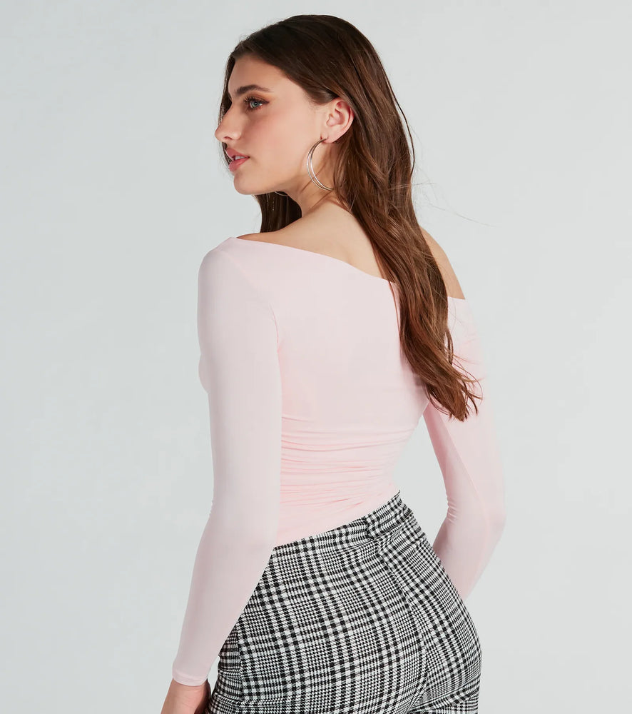 Windsor Looking Flawless Smooth Off-The-Shoulder Top in Pink