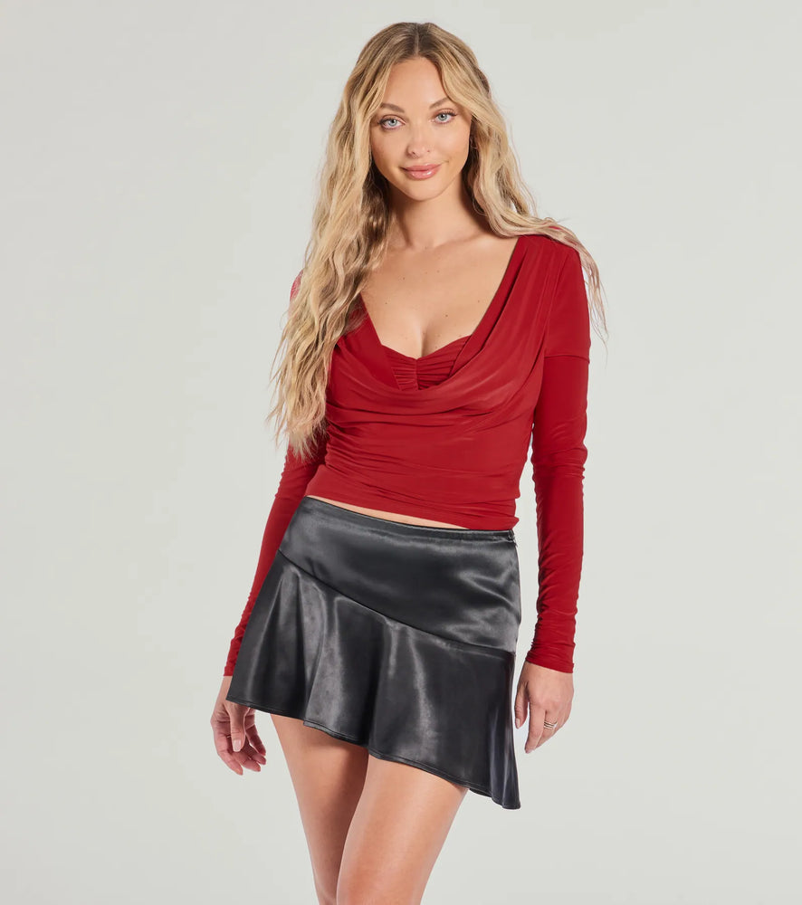 Bringing Bold Back Long Sleeve Top in Red