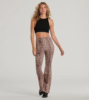 Walk On The Wild Side High Rise Leopard Flare Pants - Windsor