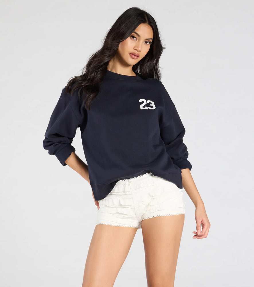 Flirty Vibes Ruffled Knit Hot Shorts in Ivory
