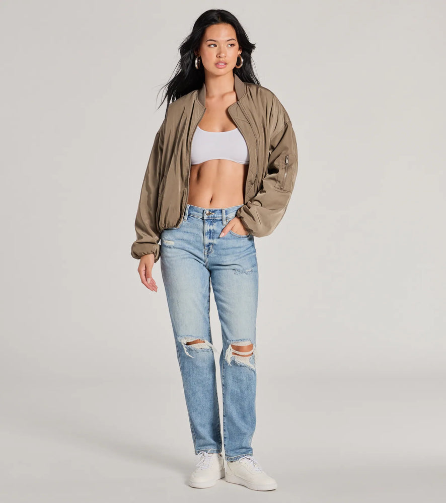 Windsor Rocky High-Rise Destructed Boyfriend Jeans in Medium Denim