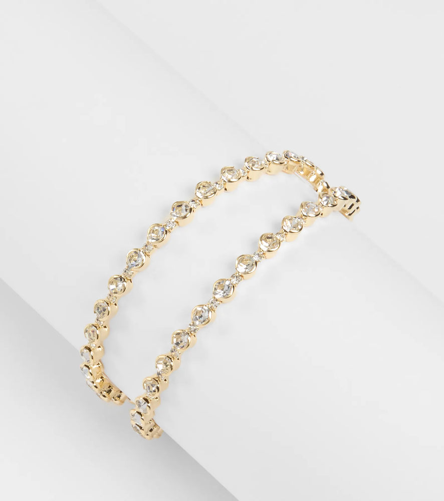 All That Glimmers Rhinestone Bracelet in Gold