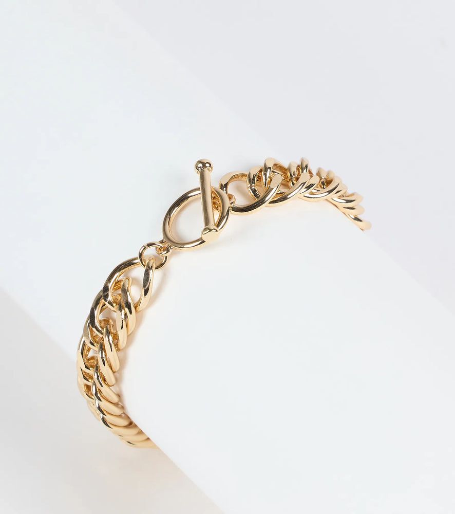 Windsor Bold Impact Toggle Chain Bracelet in Gold