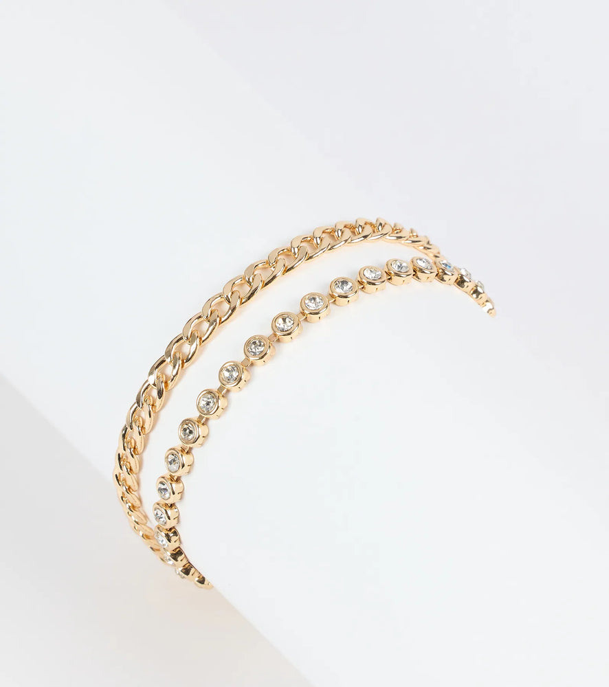 Glam Impulse Two Pack Bracelet Set in Gold