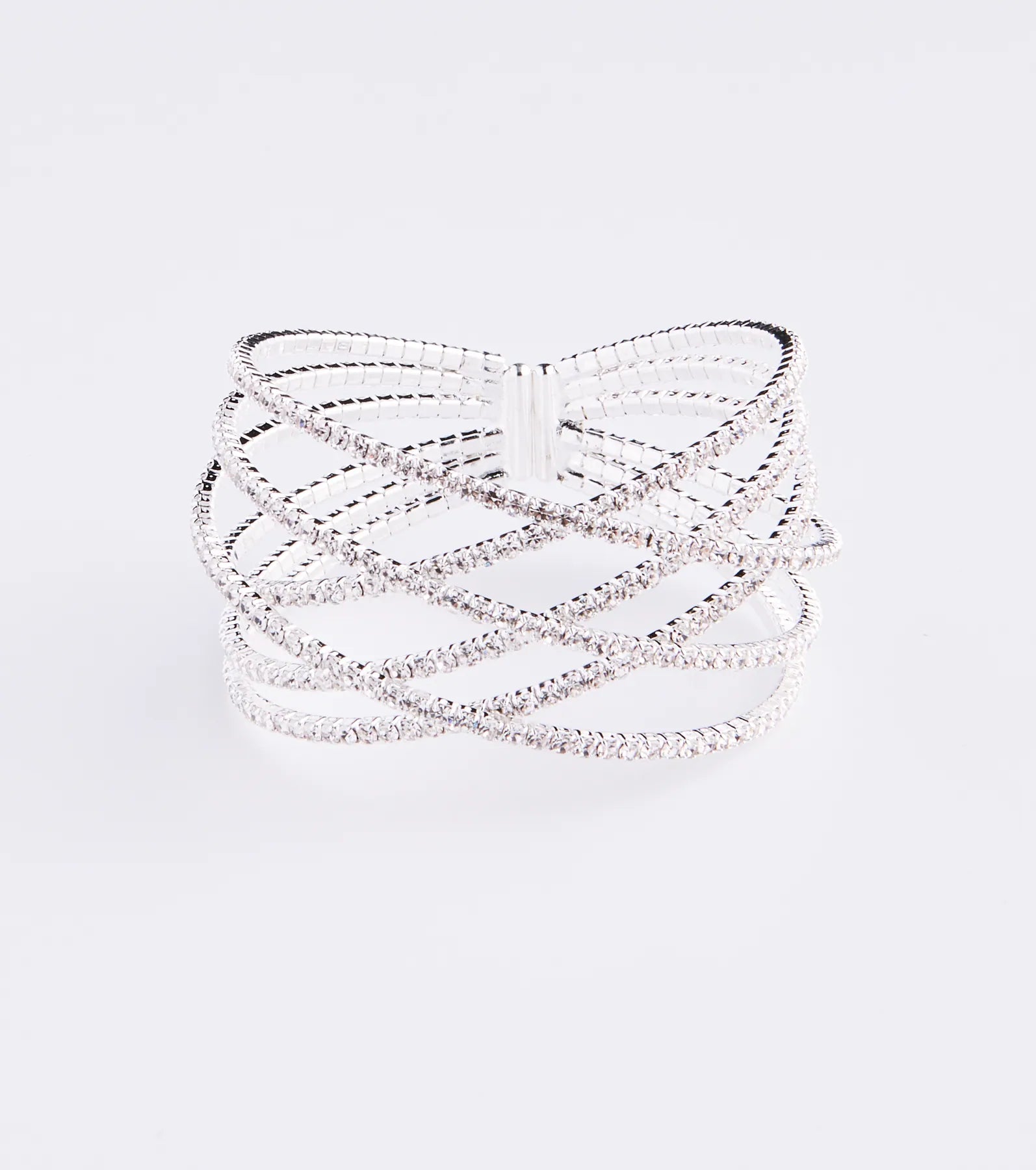 Rhinestone Lattice Cuff Bracelet
