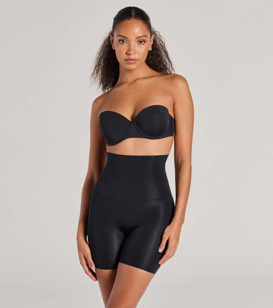 Smooth Look Scuba High Waist Shaper Shorts in Black
