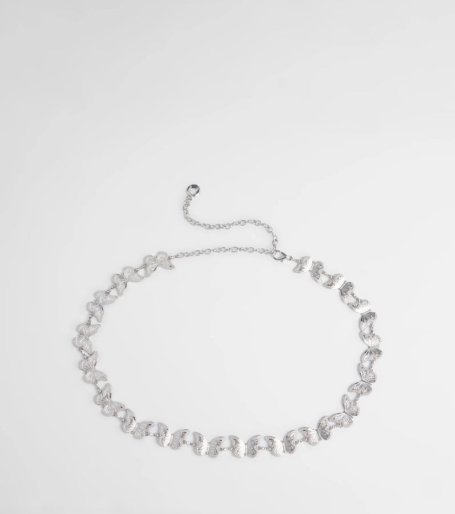 Spread Your Wings Butterfly Chain Belt in Silver