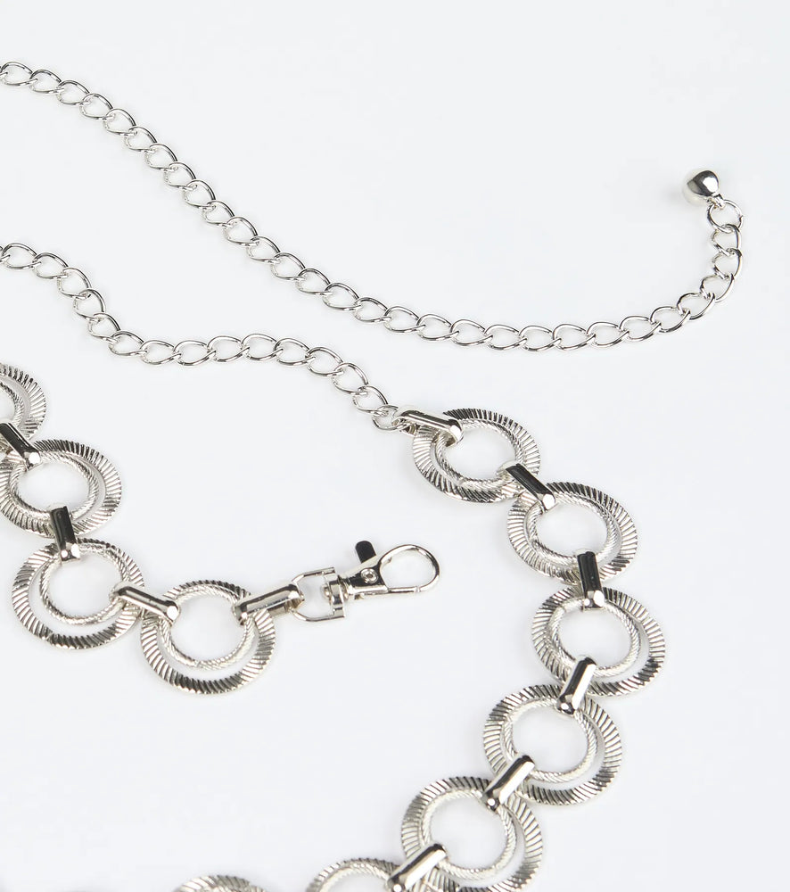 Trendy Vibes O-Ring Chain Belt in Silver