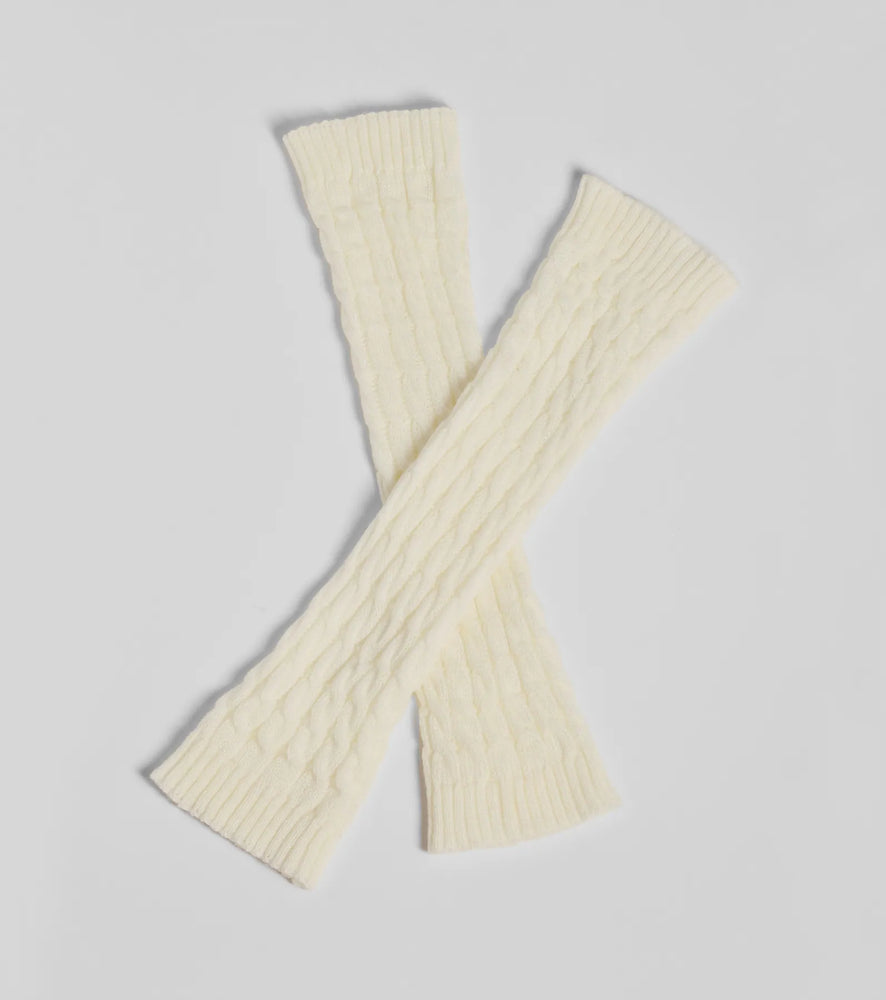 Chic Layers Ribbed Knit Leg Warmers in Ivory-2