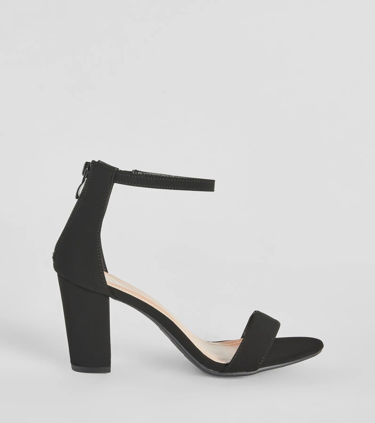 Smooth And Sleek Block Heels in Black
