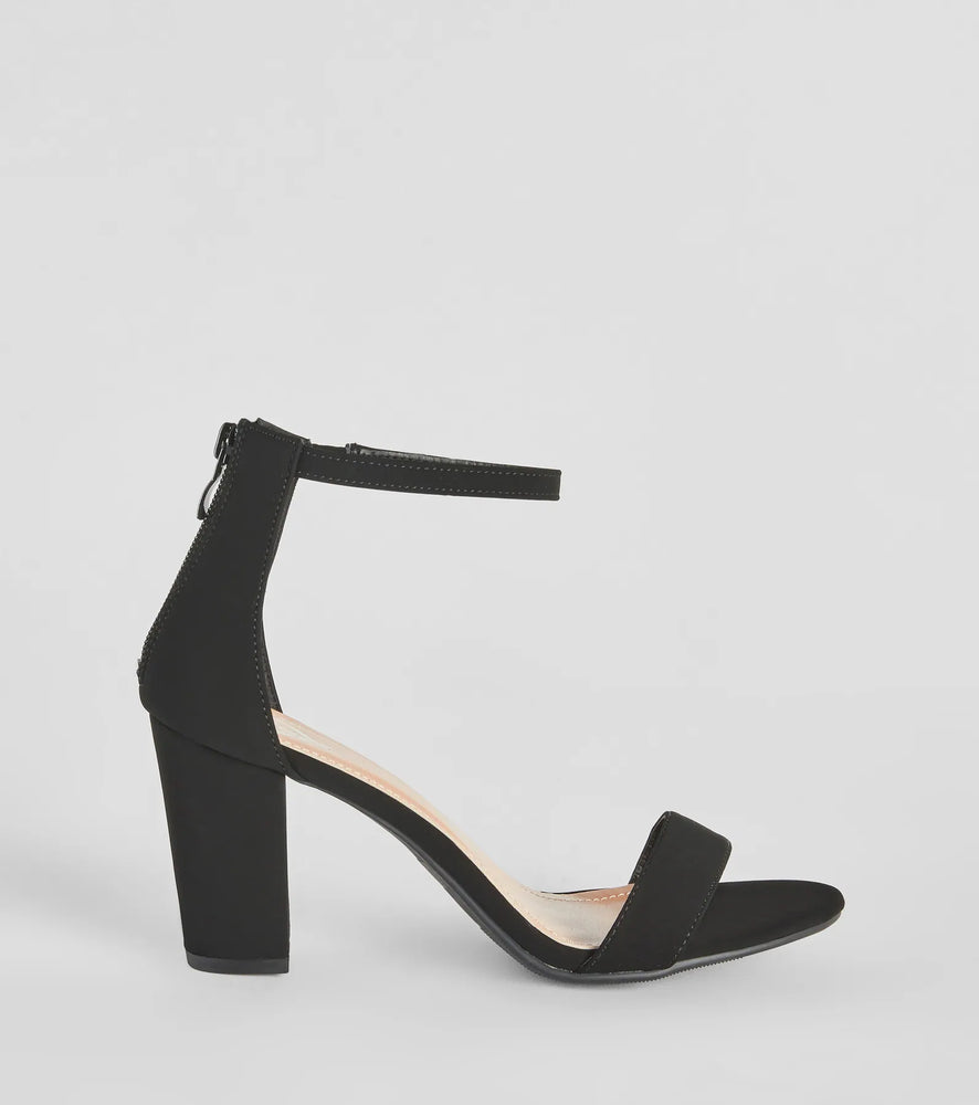 Smooth And Sleek Block Heels in Black