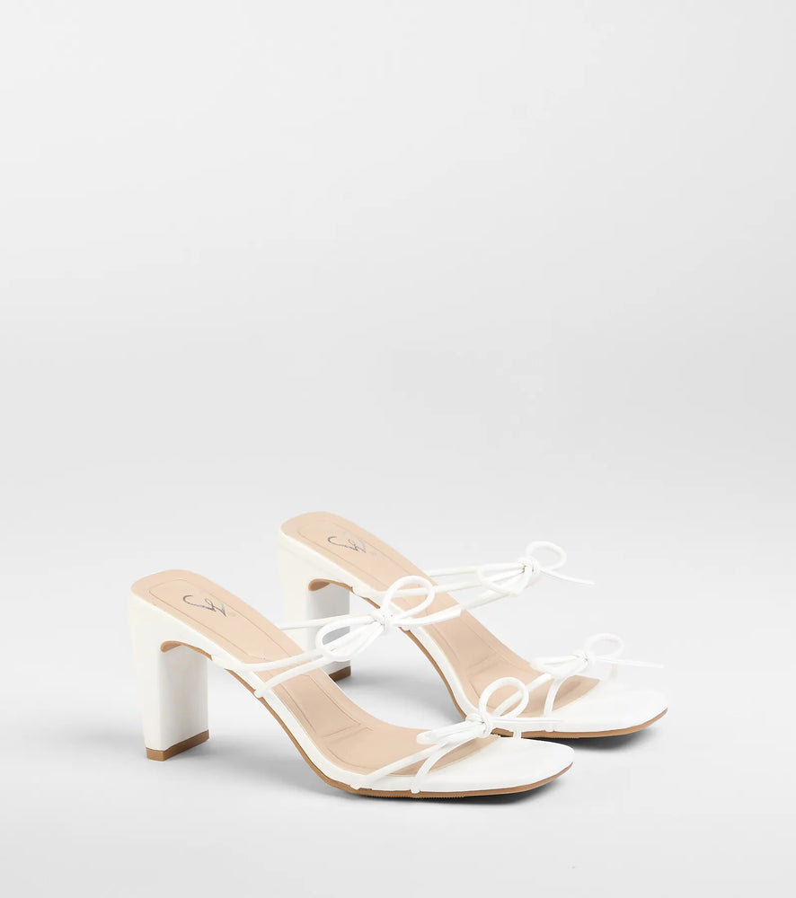Windsor Finest Hour Bow Strappy Mules Shoes in White