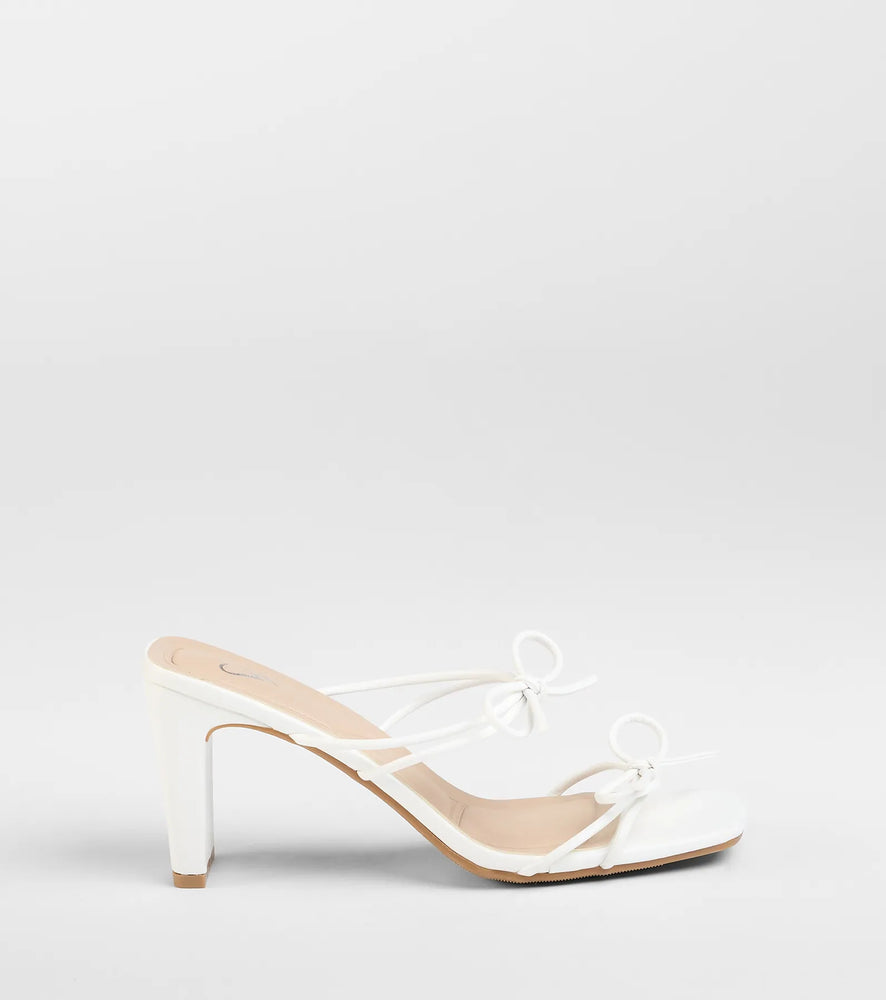 Windsor Finest Hour Bow Strappy Mules Shoes in White