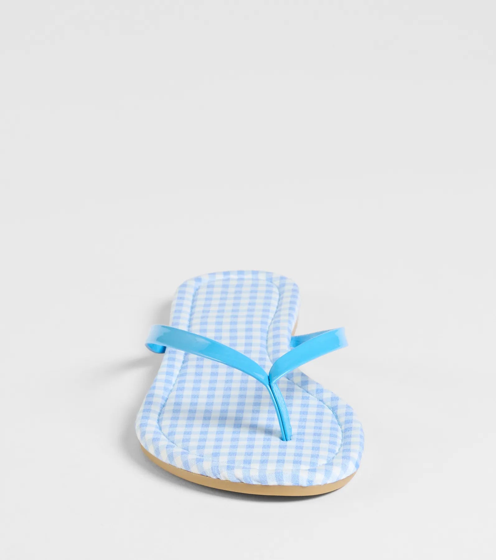 Cutie Vibe Gingham Print Thong Strap Sandals