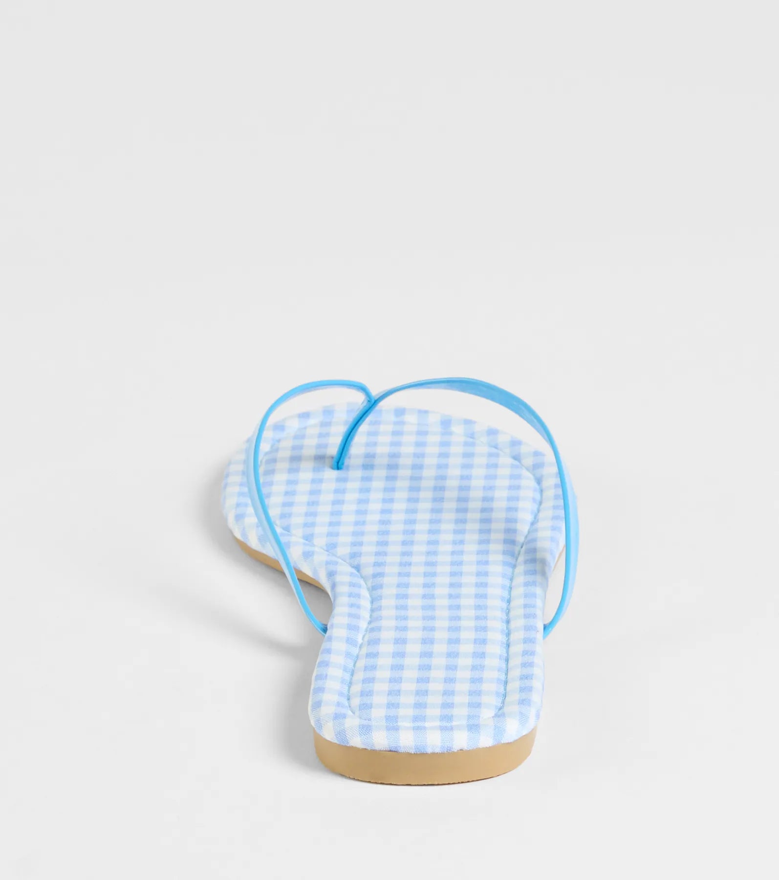 Cutie Vibe Gingham Print Thong Strap Sandals