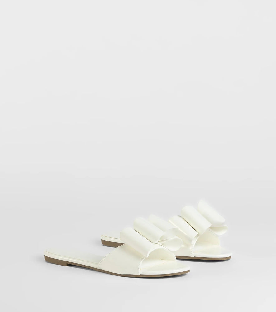 Charmed Intent Bow Sandals in White
