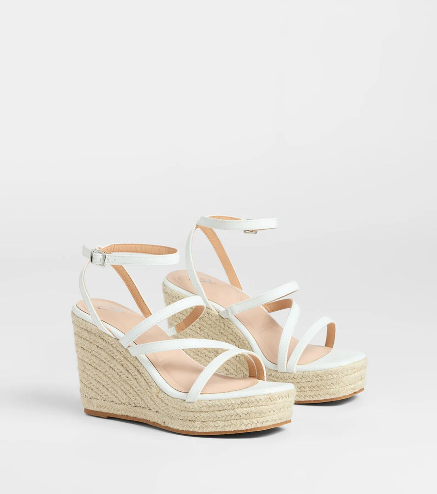 Windsor Sunny Fave Espadrille Platform Wedges Shoes in White